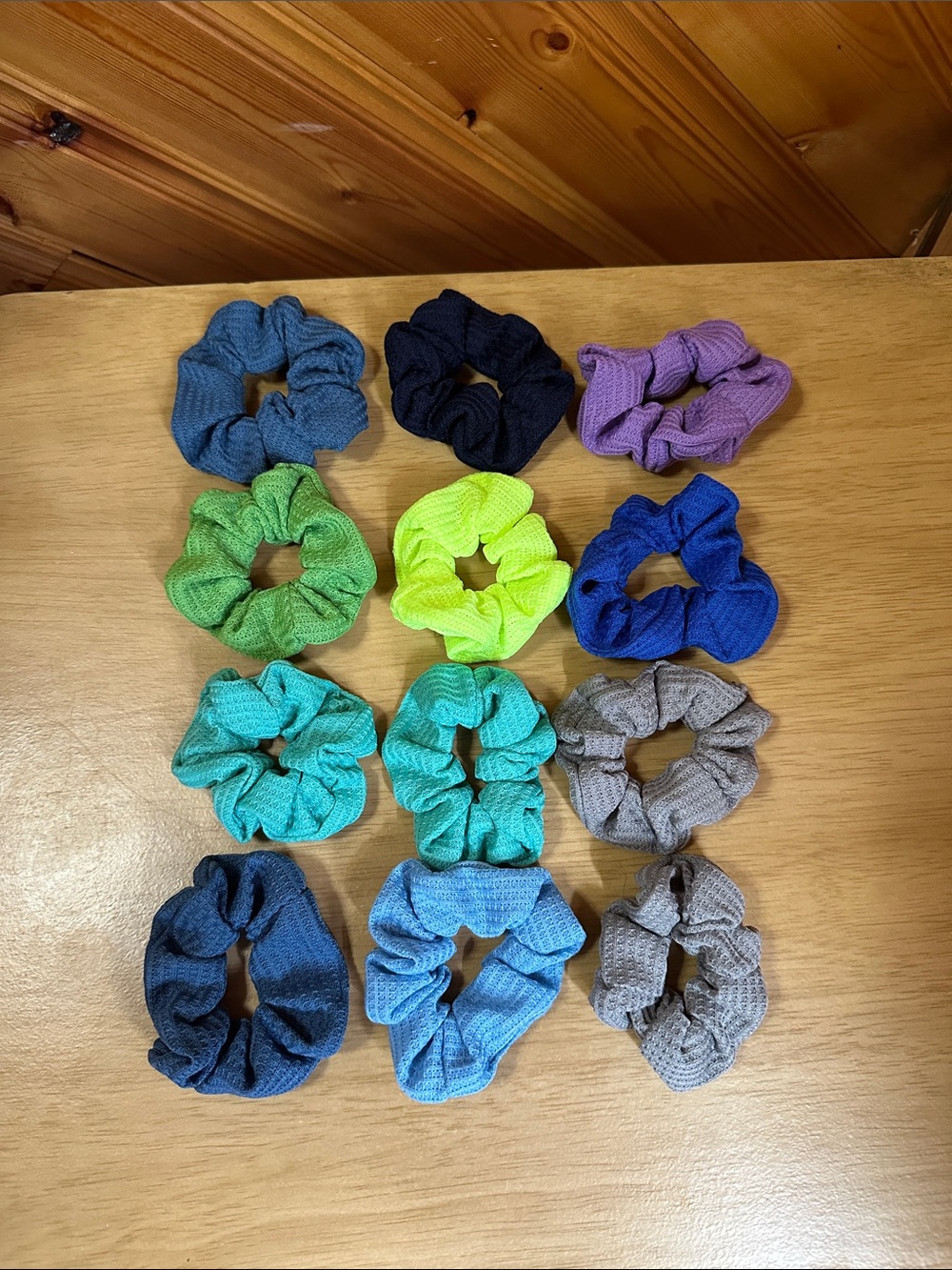 Assorted Soft Waffle Knit Hair Scrunchies